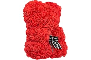 ‎BRANDSSELLER Brandsseller Rosenbär ca. 25 cm hoch Deko Rosen Teddybär - Geschenke für Frauen/Männer Romantisches Acceccoir - Geburtstag - Jahrestag - Hochzeitstag und viele mehr… Rot