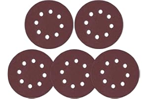 MIDO PROFESSIONAL ABRASIVE MIDO Professioanl Abrasive 125mm Sanding Discs 110 PCS Sandpaper 5 Inch 8 Hole Sanding Pads 240 Grit Sanding Disc Hook and Loop Round Orbital Sander Pads for Sanding