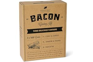 SANDY LEAF FARM Bacon Curing Kit - Cure Your own Bacon in Three Delicious Flavours - Pancetta, Fennel & Juniper and Chilli & Garlic