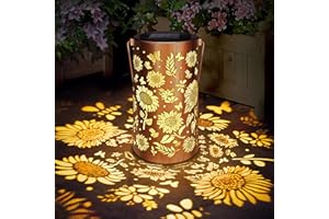 BLAKAPOO Christmas Gifts Outdoor Solar Light, Hanging Garden Decoration Sunflower Light, IP65 Waterproof Metal Retro LED Solar Lamp, Balcony Patio Table Lawn Patio Camping Mothers Day Gift for Mum Grandma