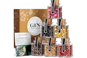 ‎KB KRAUTBERGER Krautberger BIO Gin Botanicals Geschenkbox I 6 Premium Gin Gewürze I DIY Geschenk Premium Box Gin Zusätze I Geschenkset Gin Gewürze in Bio-Qualität + Rezepte