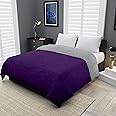 KEA Microfibre Reversible Double Bed King Size Comforter/Duvet for All Weather (Purple & Grey, 250GSM)|Comforter Double