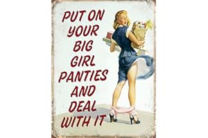 SHAWPRINT LIMITED SHAWPRINT PUT ON YOUR BIG GIRL PANTIES STYLE METAL ADVERTISING WALL SIGN RETRO ART (8" x 6") (8 x 6 (200mm x 150mm))