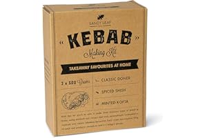 SANDY LEAF FARM Kebab Making Kit - Make your own Doner, Shish and Kofte kebabs at home - Valentine Day Gift for Men and Women