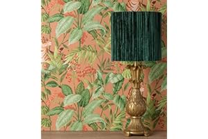 GAULAN - 681995 Papier peint en vinyle tigres et feuilles tropicales cannelle texturé en relief pour mur salon cuisine bain couloir salle à mange hall - Rouleaux de 10 m x 0,52 m