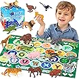 Sektasu Alphabet Mystery Box for Kids - Alphabet Learning Toy with 26 PCS Animal Figurines Letter Matching Game Montessori Educational Toy Preschool Kindergarten Gift for Toddlers Ages 3-8