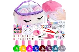 Lubibi Set De Manicura Unicornio Para Niña, Maquillaje, Pintauñas, Maletín, Secador De Uñas, Pegatinas - Regalo Para 3-10 Años