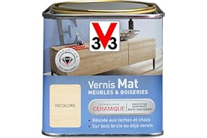 V33 Vernis intérieur Mat meubles & boiseries, Incolore 0,5L