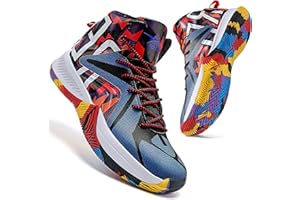 ASHION Basketballschuhe Kinder Turnschuhe Kinder Sneaker High Top Outdoor Sportschuhe Anti Skid Atmungsaktive