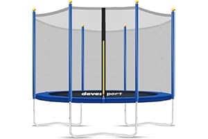 PL OCIOTRENDS DEVESSPORT Cama Elástica para Niños Exterior con Red de Seguridad | Trampolín Infantil Resistente para Jardín | Cama Elástica 50 KG para Toda la Familia