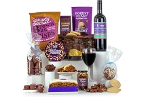 Virginia Hayward Christmas Hamper, Christmas Cracker Basket - Hampers & Gourmet Gifts Including Festive Sweet and Savoury Delights with Cabernet Sauvignon Wine - Luxury Christmas Presents