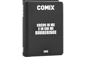 COMIX - Diario Giornaliero 16 Mesi, Diario Scuola 2025-2026, con Copertina Rigida, Ideale per la Scuola Media e Superiore, 13x17.8h cm, Nero/Bianco