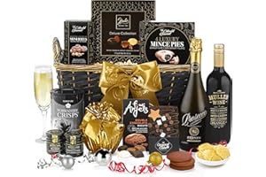 REGENCY HAMPERS Fireside Gift Hamper with Prosecco & Mulled Wine - Luxury Christmas Hamper with Cheddar Bites, Chocolate Truffles - Gourmet Xmas Hampers for Women & Men