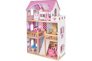 Globo Giocattoli – Casetta delle Bambole 100% Legno – Sirwood 40820, multicolore