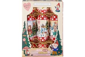 Vintage & Co Beauty X Nathalie Lete Christmas-Bath Bomb Crackers - 9 x 5g Bath Fizzers, Fun Crackers with Mini Bath Bombs for Fizzy Bathtime Fun! Variety of Scents, Great Gift Idea