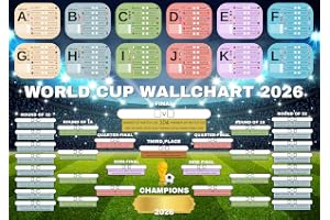 Second Ave World Football Soccer Wall Chart 2026 USA America Championship Tournament Cup Schedule Tracking Planner Poster (A3