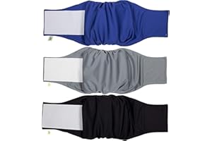 PET MAGASIN Pañales para Perro Cubre Panza Lavables [Juego de 3 Piezas] Pañales Reutilizables y amigables con el Medio Ambiente (Original, M)