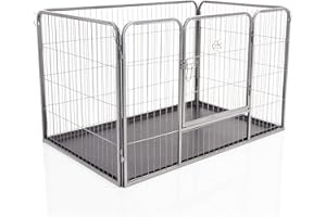 Playpen Heavy Duty Puppy Dog Crate by Cozy Pet 75.5cm High, 4 Models Size Large - Rabbit Run Enclosure Dog Cage Whelping Box with Heavy Duty ABS Floor HDDP03