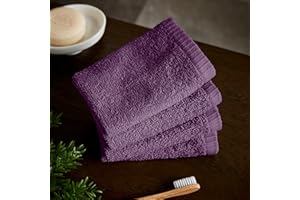 Catherine Lansfield Quick Dry Cotton 30x30 cm 4 Pack Face Cloths Plum
