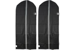 GEEZY 2 Pcs Zip Up Hanging Suit Dress Coat Garment Bag Clothes Cover DustProof Storage