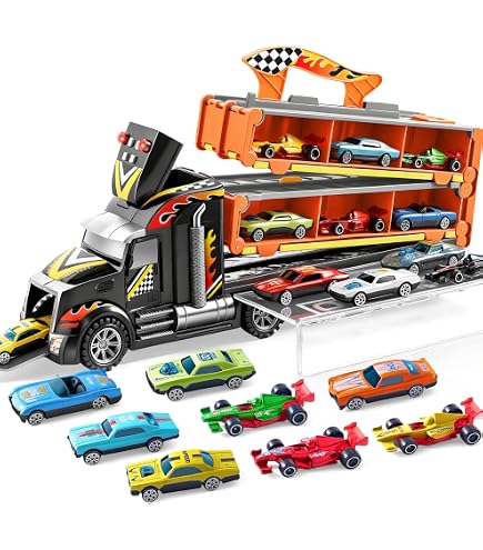 Camioncino porta macchinine 2 in 1 - pista race & go motor & co - Toys Center