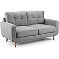 Honeypot Sofa - Aurora 2 Seater Sofa for Living Room - Soft Grey Fabric Upholstered Couch | Setup Included | Made in EU | Built to Last (2 Seater Sofa)