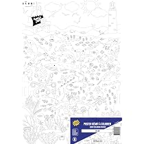 BAMMI Riesen Ausmalposter Tierwelt 100x70 Cm – XXL Malposter Für Kinder, Kreativ & Bildschirmfrei