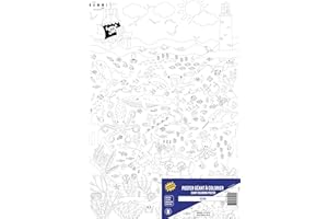 BAMMI Coloriage Géant pour Enfant, Océan Les Fonds Marins, 100 cm x 70 cm, Papier Premium, Activités Ludiques et Créatives
