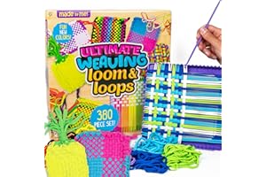 Made By Me Ultimate Weaving Loom by Horizon Group USA, Includes Over 380 Craft Loops & 1 Weaving Loom (Amazon Exclusive), Multicolor