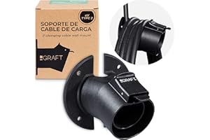 Graft Soporte Pared Tipo 2 para Cable Carga | Soporte Pared Coche eléctrico con Conector IEC 62196-2 | Accesorio para estación Carga Soporte de Pared Tipo 2, Sistema antirrobo para Cable y Cargador