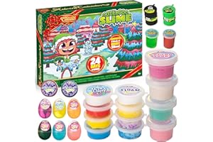 JOYIN 2024 Christmas Advent Calendar with DIY Slime 24 Days Countdown Advent Calendar with Slime Egg, Cotton Sand, Ultra Light Clay and Accessories for Kids Party Favors Gift