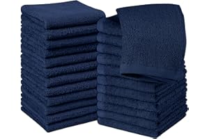 Utopia Towels - Set Di 24 Asciugamani - 100% Cotone Filato Ad Anelli, Asciugamano Di Flanella Di Qualità Superiore, Altamente Assorbente e Morbido (Blu navy)