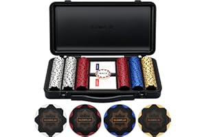 SLOWPLAY Nash Set da Poker, 300 poker fiches professionali, 14g | clay poker chips [senza valore] per Texas Holdem | Valigetta Poker di Alta qualità | Pulsante del Dealer e Carte da Poker in plastica