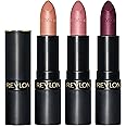 Revlon Lipstick Set by, Super Lustrous 3 Piece Gift Set, High Impact, Matte Finish in Nude Pink & Berry, Pack of 3