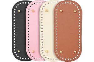 HUIANER 4 Pack PU Leather Bag Bottom Crochet Bag Bottom Base for Bag Making Handbag Bottom Shaper Mat Bags DIY Bottom Pad (22x10cm)