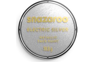Snazaroo 1118766 Silver Make-Up (18 ml) -Metallic Face Paint, Perfect for Parties, Cosplay, Animals Events, Carnival, Halloween