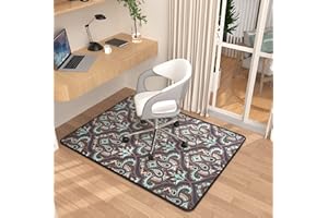 PLACOOT Heavy Duty Office Chair Mats for Carpeted and Hardwood Floor 120 x 90 cm Carpet Protector Chair Mat for Home and Office Floor Mat for Office Chair Anti-skidding Style Paisley