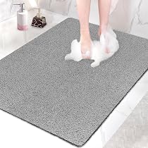 Tapis De Douche Antidérapant 80×120 Cm – Motif Lotus – PVC Doux & Séchage Rapide – Grand Format Avec Trou De Drainage