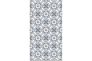 Panorama Alfombra Vinílica Cocina Baño - Modelo Azulejo Hidráulico Tipo Oriental Azul 120x170 cm - Varios tamaños - Decoración Hogar