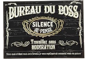 udc Editions du sud Plaque Vintage décorative cartonnée Bureau du Boss 12x17cm