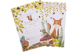 M & G Mustard & Gray Childrens Party Invitations (x12 Invites Only, Nature)