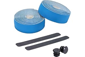 BBB Cycling Ruban de Guidon Vélo Route I Motif de Diamant pour Forte Prise I Absorption des Chocs I Inclut Bouchons de Guidon FlexRibbon BHT-14 | Blue