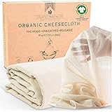 Muslin Cloths for Cooking, Certified Organic Cheese Cloths for Straining, Fine Reusable (Large Cut 1.5m x 1.0m)