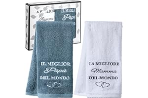 Merclix Regalo Genitori Natale Set Asciugamani 75x35cm Idee Regalo Mamma E Papà Festa Della Mamma Festa Del Papà Regali Per Donne Incinte Annuncio Gravidanza Neo Genitori Anniversario Di Matrimonio