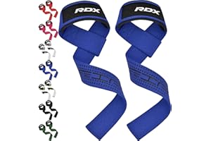 RDX Correas Levantamiento de Pesas, 5MM Neopreno Soporte de Muñeca Acolchado, Powerlifting Straps Muñequeras Agarres para Fitness Peso Culturismo Gimnasio Deportivas Gym Agarraderas, Mujeres Hombres