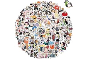 LANSEEDE 200 szt. Anime mieszane naklejki, winylowe, wodoodporne naklejki, klasyczne naklejki anime na laptopa, butelkę z wodą, telefon komórkowy, samochód, stop, deskorolkę