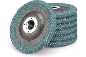 SI FANG 5Pcs Curved Flap Discs Angle Grinder Sanding Disc 60 Grit Radiial Zirconia Alumina Grinding Wheel, High Density Abrasive Corner Flap Disc, High Performance Edge Grinding (4" x 5/8")