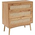 Console 2 tiroirs cannage naturel pieds métal noir MARCEAU 3 Suisses