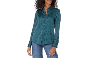 Amazon Essentials Blusa in Raso con Abbottonatura Frontale, vestibilità Classica (Disponibile in Taglie Forti) Donna