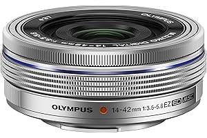 Olympus M.Zuiko Digital ED Obiettivo 14-42mm 1:3.5-5.6 EZ, Micro Quattro Terzi, per Fotocamere OM-D e PEN, Argento